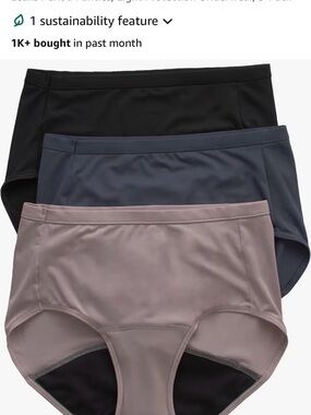 Hanes Period Panties 3-Pack High-Waist Seamless Briefs